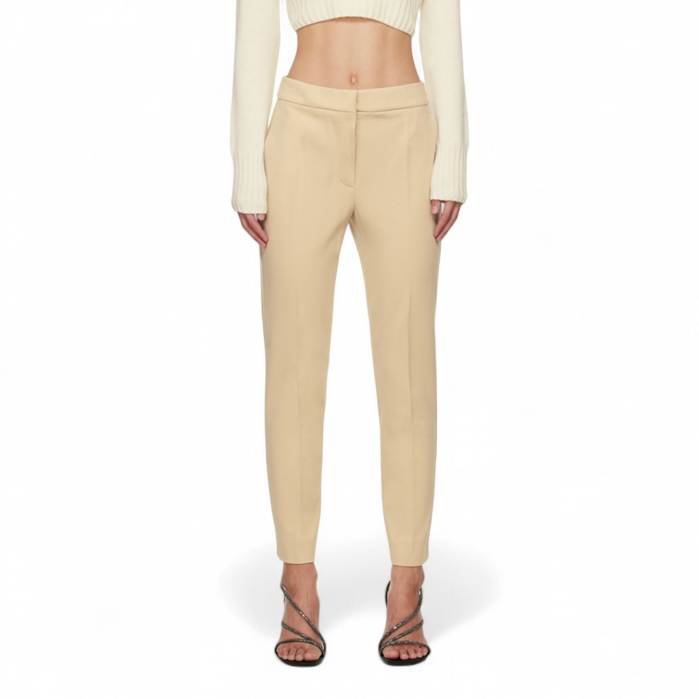 Max Mara Pegno Slim‎ Stretch Jersey High Waist Pants Women's Sz 6 Beige